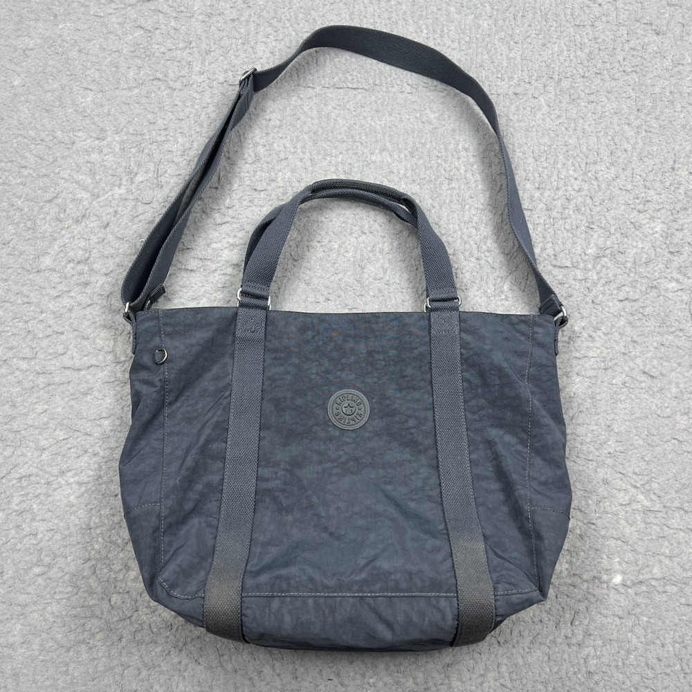 Kipling Adara Tote Bag Blue Crinkle Large Crossbody Strap Zip Shoulder TM4055